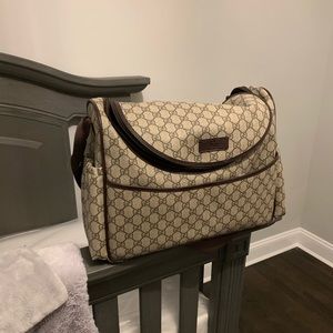 Gucci double g logo diaper bag